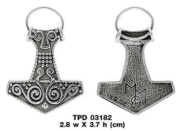 Thors Hammer Jewelry Sterling Silver Pendant TPD3182 - Wholesale Jewelry