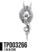 Captured by the Grace of the Angel Phoenix Sterling Silver Pendant TPD3266