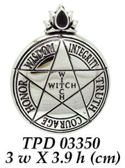 Witch Pentacle ~ Sterling Silver Pendant Jewelry TPD3350