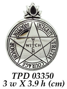 Witch Pentacle ~ Sterling Silver Pendant Jewelry TPD3350