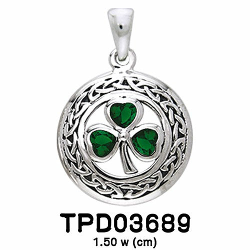 Sweet luck and happiness ~ Shamrock Sterling Silver Pendant TPD3689