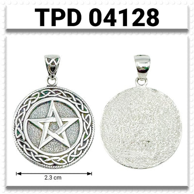 Pentacle & Celtic Sterling Silver Pendant TPD4128