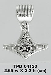 Thor's Hammer Sterling Silver Pendant TPD4130
