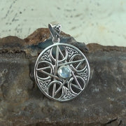 Pentacle with Crescent Moon Sterling Silver Pendant TPD4228