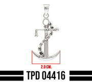 Anchor Sterling Silver Pendant TPD4416