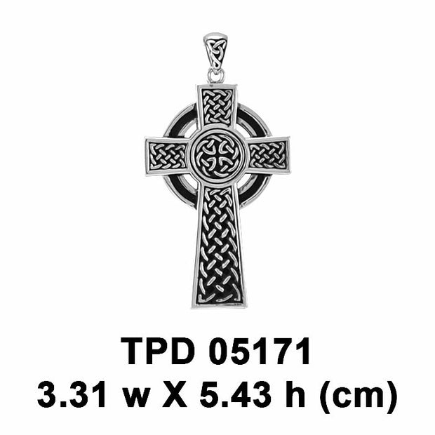 Large Celtic Cross Sterling Silver Pendant TPD5171