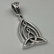 Celtic Father-Mother-Child "Family A Born For Eternity "Triquetra or Trinity Knot Silver Pendant TPD5781