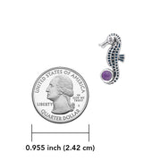 Seahorse and Gem Silver Pendant TPD083