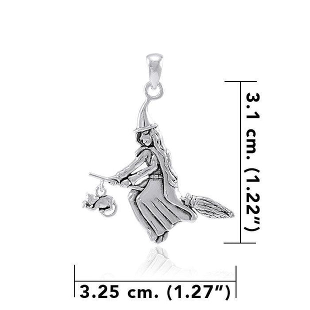 10 Witch Charms Silver Toned Witch on a Broom Stick 