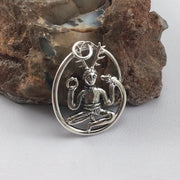 Cernunnos, the Horned God ~ Sterling Silver Pendant  by Oberon Zell TPD1018