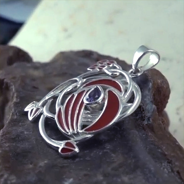 Art Nouveau Swirl Sterling Silver Pendant TPD1032
