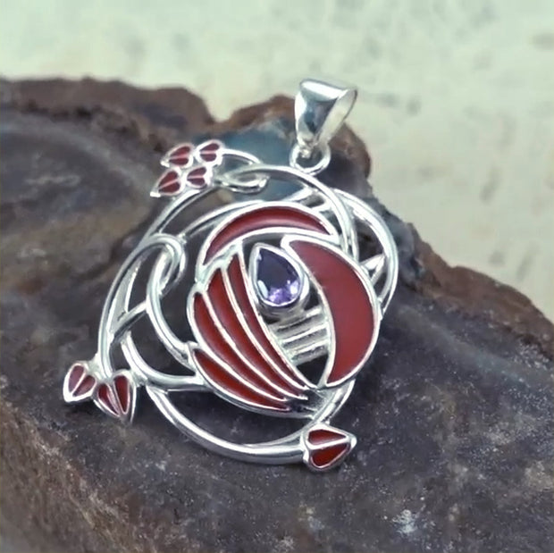 Art Nouveau Swirl Sterling Silver Pendant TPD1032