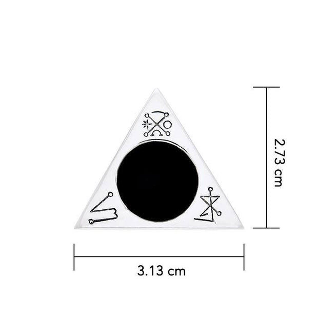 Invoking Triangle Sterling Silver Pendant with Enamel by Oberon Zell TPD1066