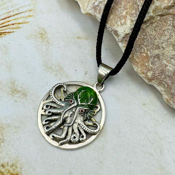 Mythic Images Cthulhu Silver Pendant with Enamel by Oberon Zell TPD1707