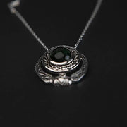 A unique love of eternity and grace ~ Celtic Knotwork Claddagh Sterling Silver Pendant with Gemstone TPD220