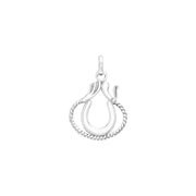 Western Lucky Horseshoe with Spur and Rope Sterling Silver Pendant TPD2246