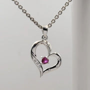 Elegant Heart Sterling Silver Pendant with Genius Garnet and CZ TPD2962