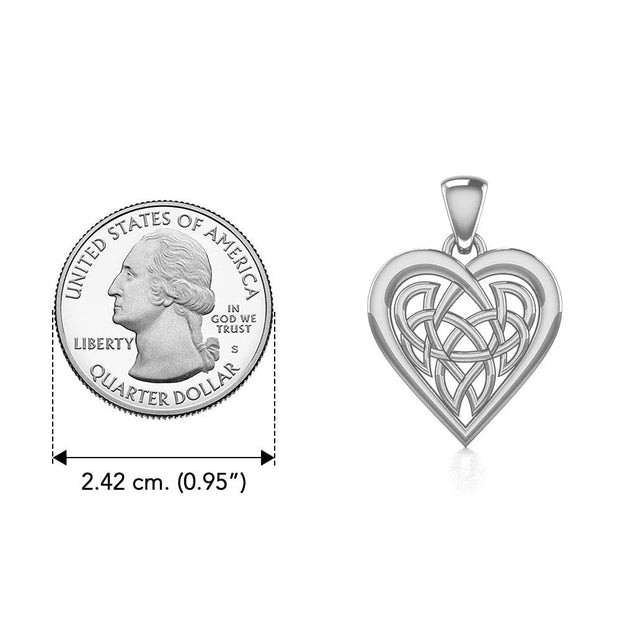 Celtic Knot Heart Sterling Silver Pendant TPD3015