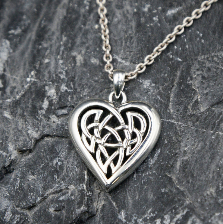 Celtic Knot Heart Sterling Silver Pendant TPD3015