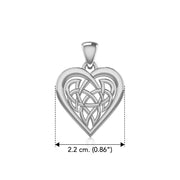 Celtic Knot Heart Sterling Silver Pendant TPD3015