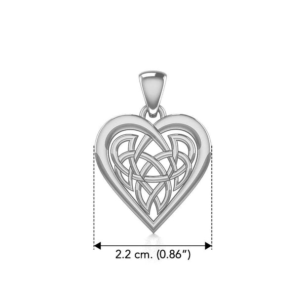 Celtic Knot Heart Sterling Silver Pendant TPD3015