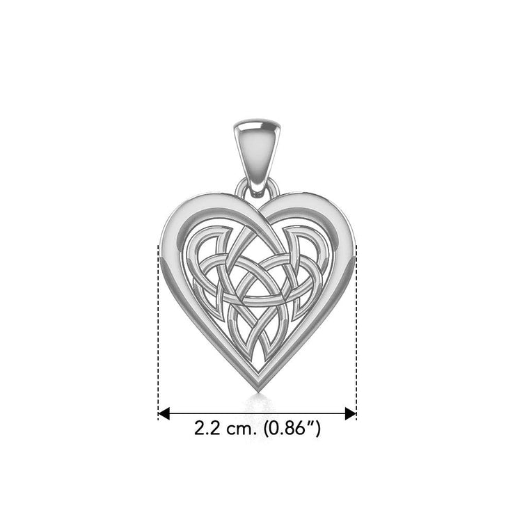 Celtic Knot Heart Sterling Silver Pendant TPD3015