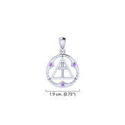 Spiritual AA Symbol Sterling Silver Pendant TPD307