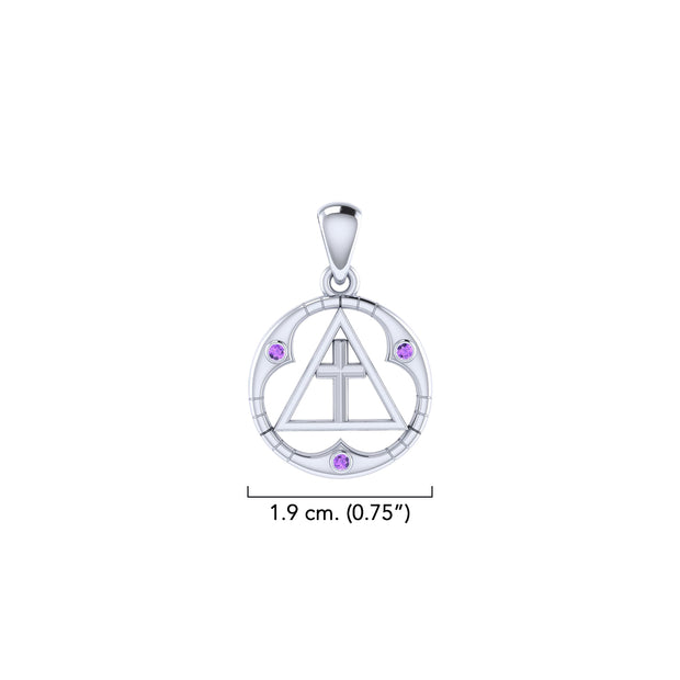 Spiritual AA Symbol Sterling Silver Pendant TPD307