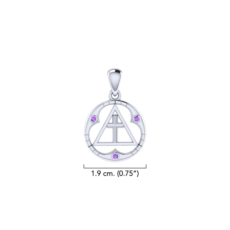 Spiritual AA Symbol Sterling Silver Pendant TPD307
