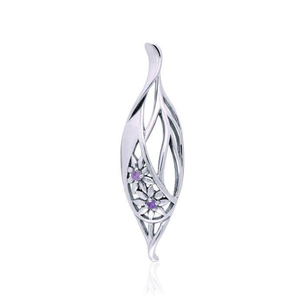 Silver Elegance Daisy Leaf Pendant TPD3343 - Wholesale Jewelry