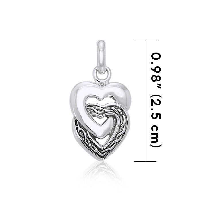 Twin Heart Silver Pendant TPD3409