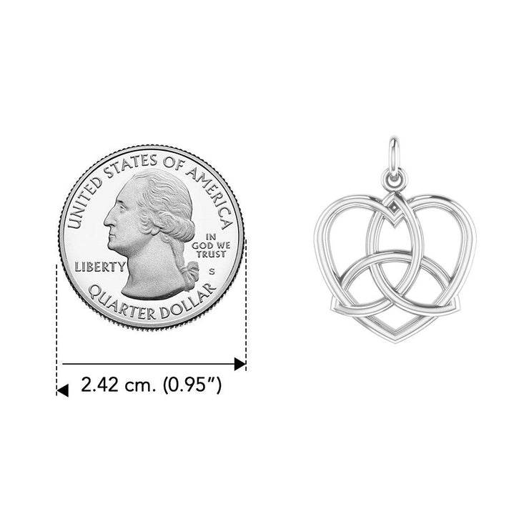 Trinity in Heart Sterling Silver Pendant TPD3423