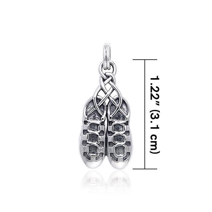 Irish Dancing Shoes Silver Pendant TPD351