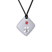 Square Fleur De Lis Silver Pendant TPD357