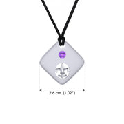 Square Fleur De Lis Silver Pendant TPD357