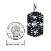 Performance Amulet Silver Pendant with Black Spinel TPD3714 - Wholesale Jewelry