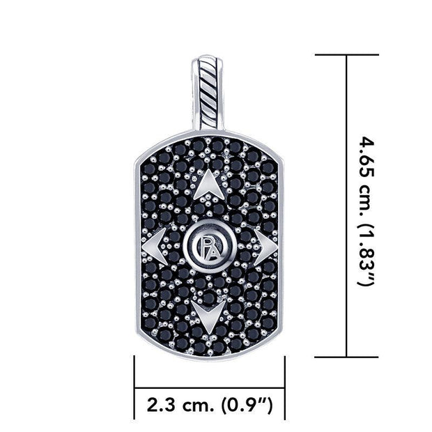 Performance Amulet Silver Pendant with Black Spinel TPD3714 - Wholesale Jewelry