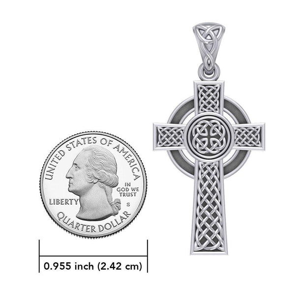 Large Reversible Celtic Cross Pendant TPD3726 - Wholesale Jewelry