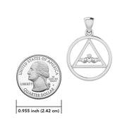 Claddagh AA Recovery Symbol Silver Pendant TPD386 - Wholesale Jewelry