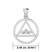 Claddagh AA Recovery Symbol Silver Pendant TPD386 - Wholesale Jewelry