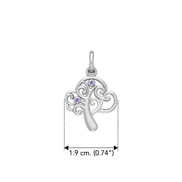 Deep and Modern Tree of Life ~ Sterling Silver Jewelry Pendant TPD3891