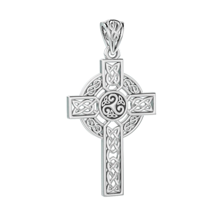 Celtic Cross Sterling Silver Pendant by Peter Stone Jewelry TPD3969