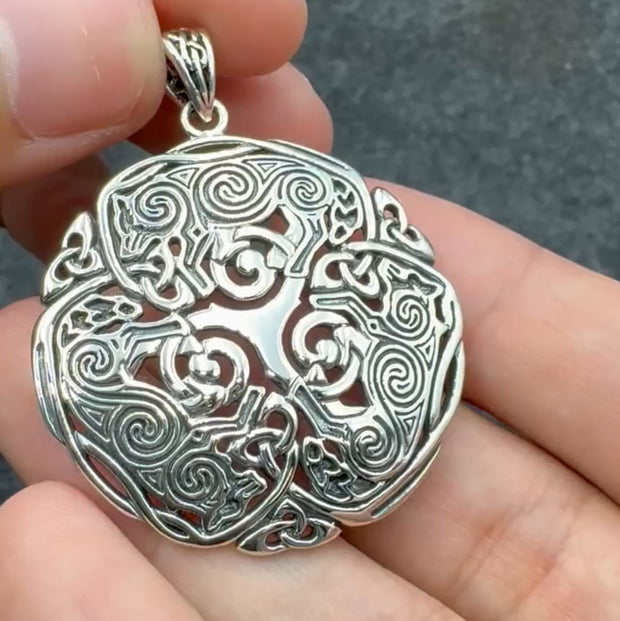 Brigid Ashwood Celtic Wolf Sterling Silver Pendant TPD4004