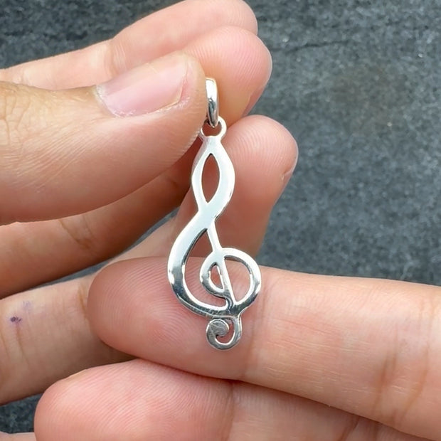 Music G clef Symbol Sterling Silver Pendant TPD4115