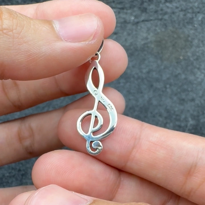 Music G clef Symbol Sterling Silver Pendant TPD4115