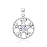 Pentacle with Crescent Moon Sterling Silver Pendant TPD4226