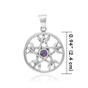 Pentacle with Crescent Moon Sterling Silver Pendant TPD4226
