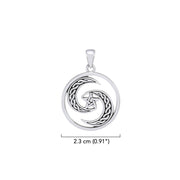 Pentagram on Crescent Moon Sterling Silver Pendant TPD4237
