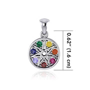 Believe in the magick of Elven Star ~ Sterling Silver Pendant with Shimmering Gemstones TPD4262