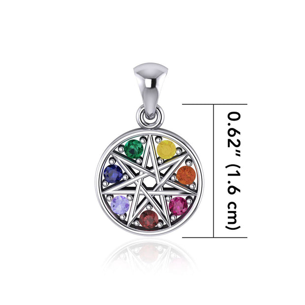 Believe in the magick of Elven Star ~ Sterling Silver Pendant with Shimmering Gemstones TPD4262